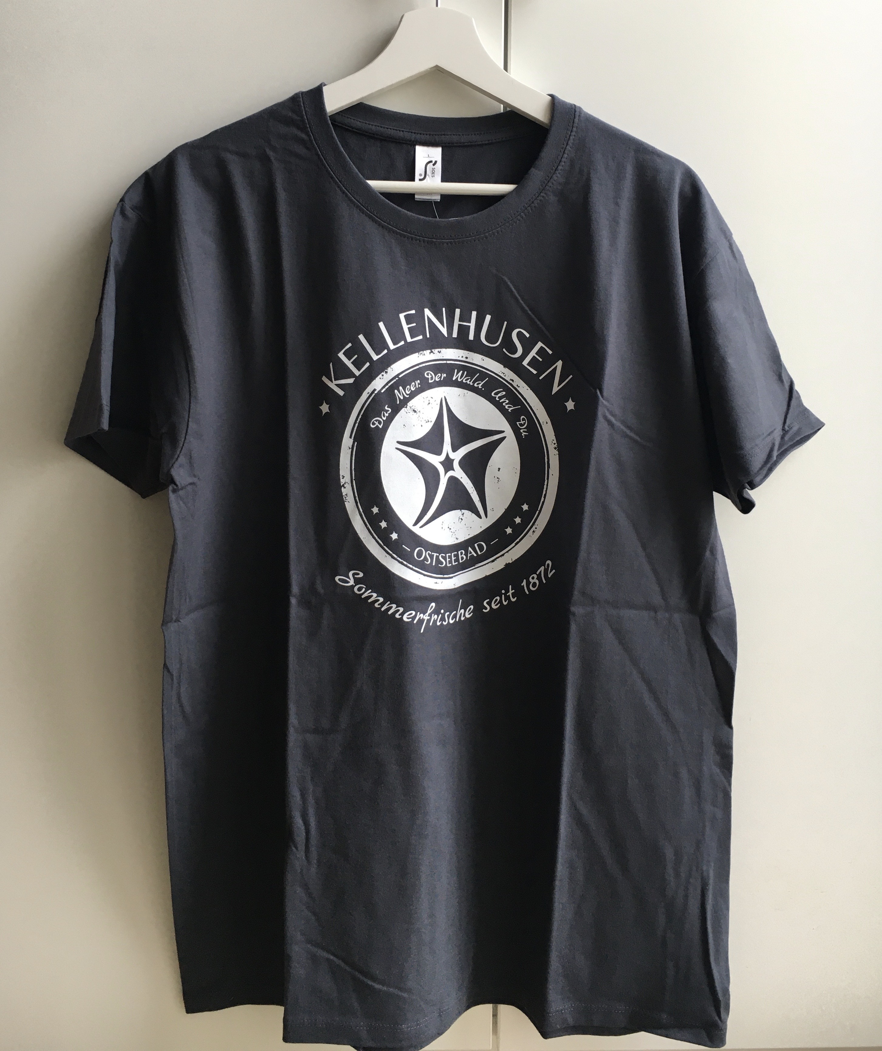 Shirt -  mit Stempel Aufdruck vorne - Grau