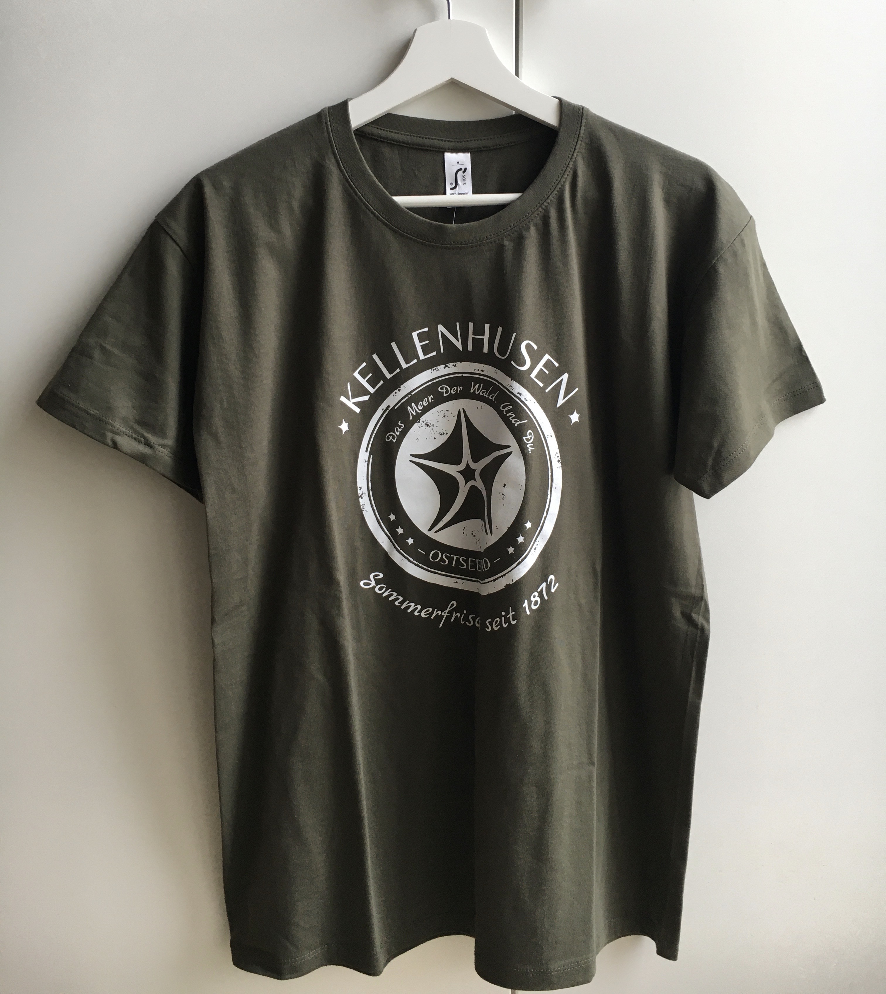 Shirt -  mit Stempel Aufdruck vorne - grün