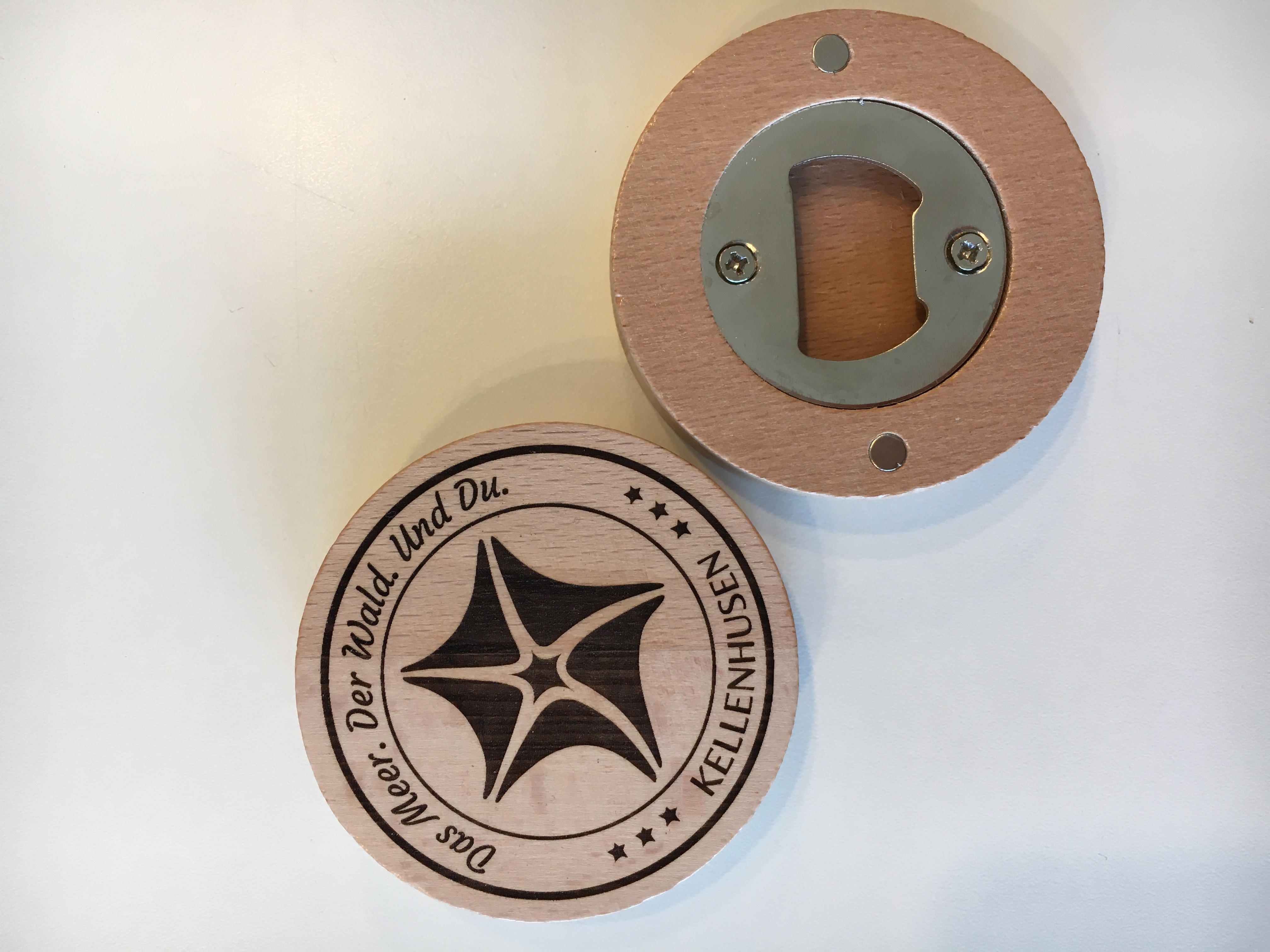 Flaschenöffner Birkenholz mit Magnet