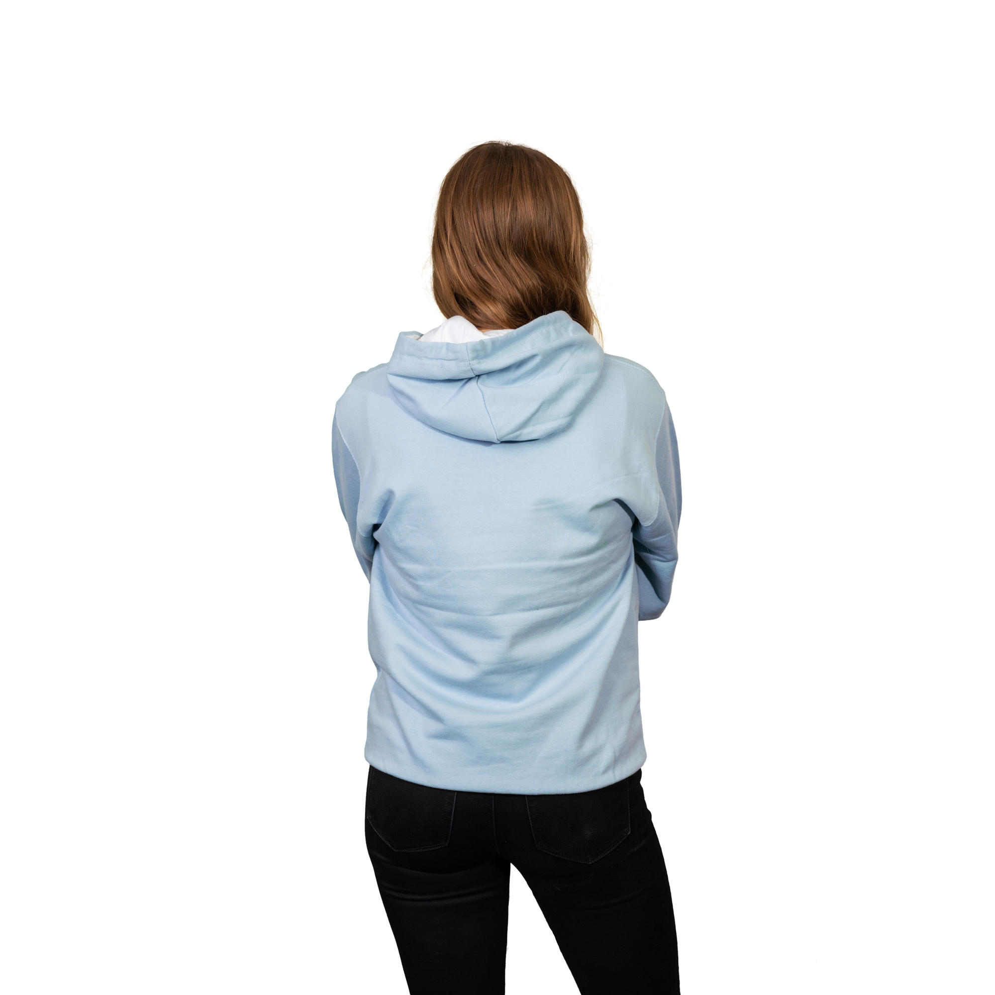 2-farbiger-Hoodie-Hellblau-weiss-Annika-Hinten