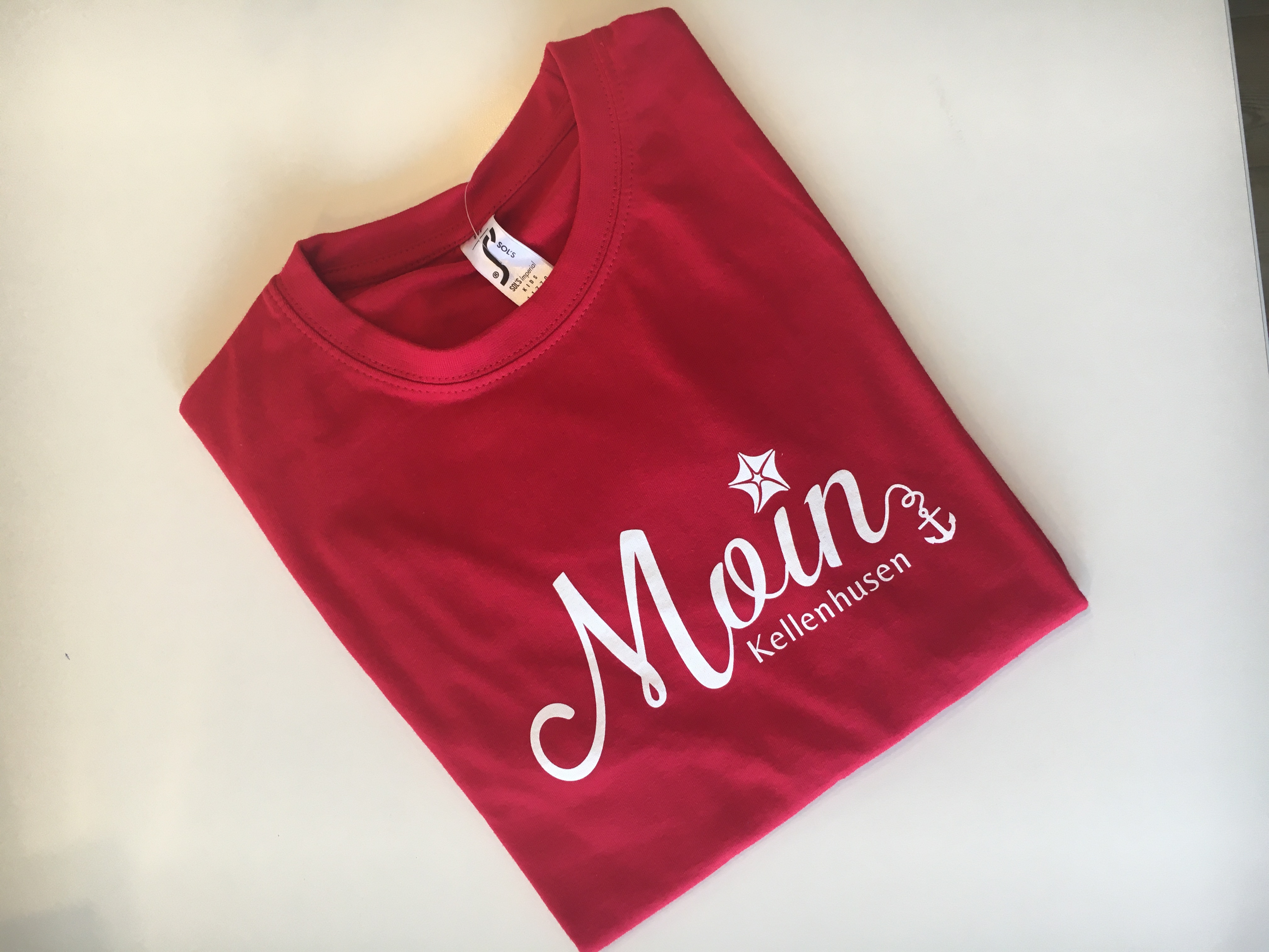 Kinder  T-Shirt Rot  mit Moin Aufdruck neu 2026