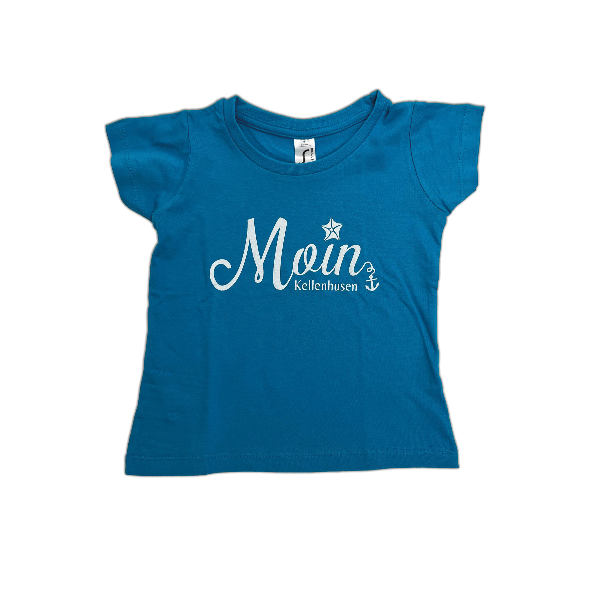 Kinder-Girlie-Shirt "Moin Kellenhusen" türkis